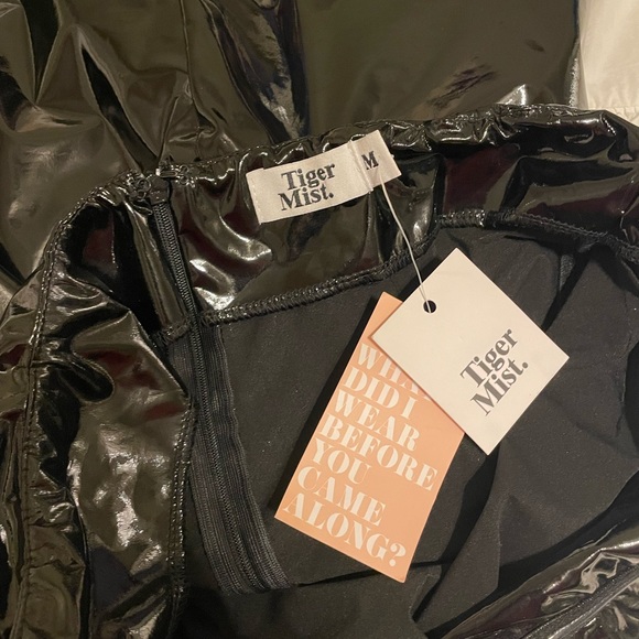 Tiger Mist Kyra Vinyl Dress in Black - Picture 7 of 9